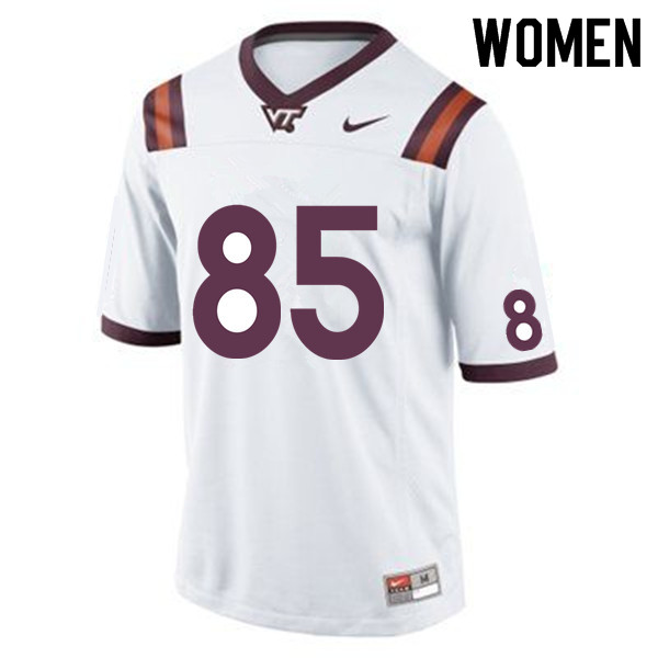 Women #85 CJ Scott Virginia Tech Hokies College Football Jerseys Sale-White